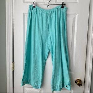 Jennifer McNeil Oh My Gauze/Cottonways Aqua Capris Size 2/Large